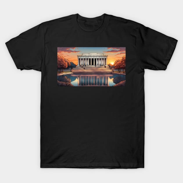 Lincoln Memorial at Sunset T-Shirt by LM Designs by DS